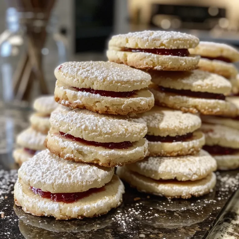 Whispers of Raspberry A Journey in Every Soft White Filled Cookie Close-up of soft white cookies filled with raspberry jam.