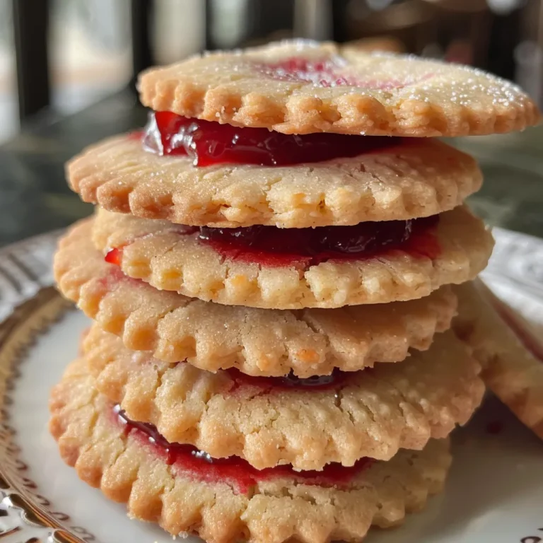 A Sweet Journey Crafting Strawberry Jam Shortbread Cookies from Heartfelt Memories Close-up side view of a juicy Strawberry Jam Shortbread Cookie.