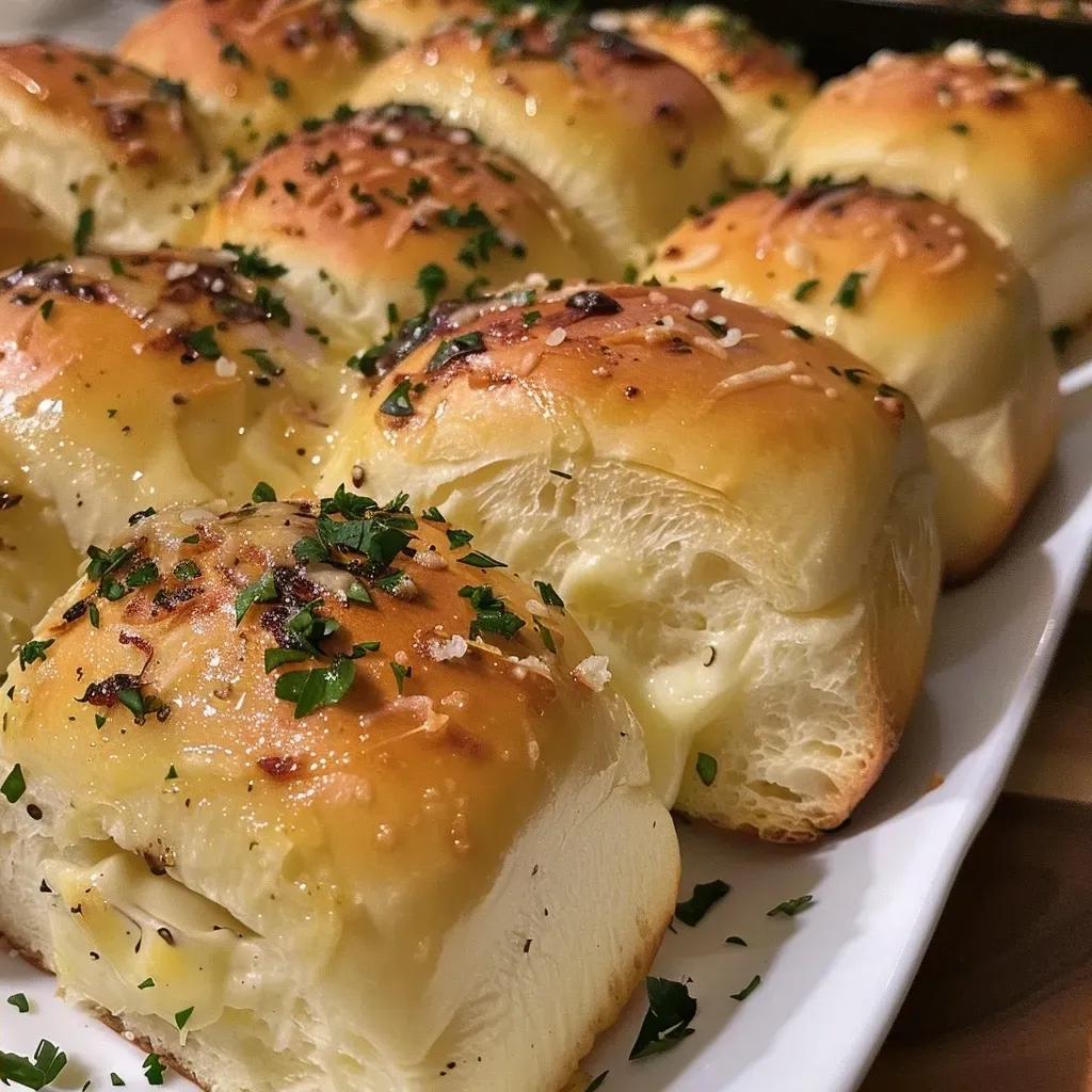['Close-up view of crispy Air Fryer Garlic Cream Cheese Rolls, showcasing a golden-brown exterior.', 'Side angle of juicy Air Fryer Garlic Cream Cheese Rolls with visible cream cheese filling and garlic toppings.', 'Detailed shot of Air Fryer Garlic Cream Cheese Rolls, highlighting the texture and melted butter glazing.', 'Mouthwatering close-up of freshly baked Air Fryer Garlic Cream Cheese Rolls topped with parsley and garlic.']