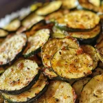 ['Close-up of crispy air fryer zucchini chips arranged on a plate.', 'Side view of golden-brown zucchini chips with a sprinkle of seasoning.', 'Juicy zucchini chips in a bowl, showcasing their crunchy texture.', 'Freshly made air fryer zucchini chips glistening with olive oil and spices.']