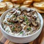 ['Close-up view of a creamy cottage cheese mushroom dip with a spoon.', 'Side view of cottage cheese mushroom dip garnished with herbs in a bowl.', 'Delicious cottage cheese dip with mushrooms and melted cheese displayed in a rustic setting.', 'Creamy mushroom dip made with cottage cheese and topped with mozzarella, ready to serve.']