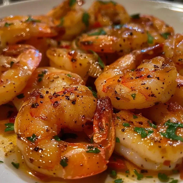 ['Close-up view of juicy Garlic Chili Shrimp garnished with parsley and red chili slices.', 'Side view of sautéed jumbo shrimp in a garlic chili sauce, showcasing vibrant colors and textures.', 'Detailed image of plump shrimp cooked in a rich garlic and chili sauce, highlighting fresh ingredients.', 'Appetizing close-up of garlic chili shrimp with herbs and spices, ready to be served.']