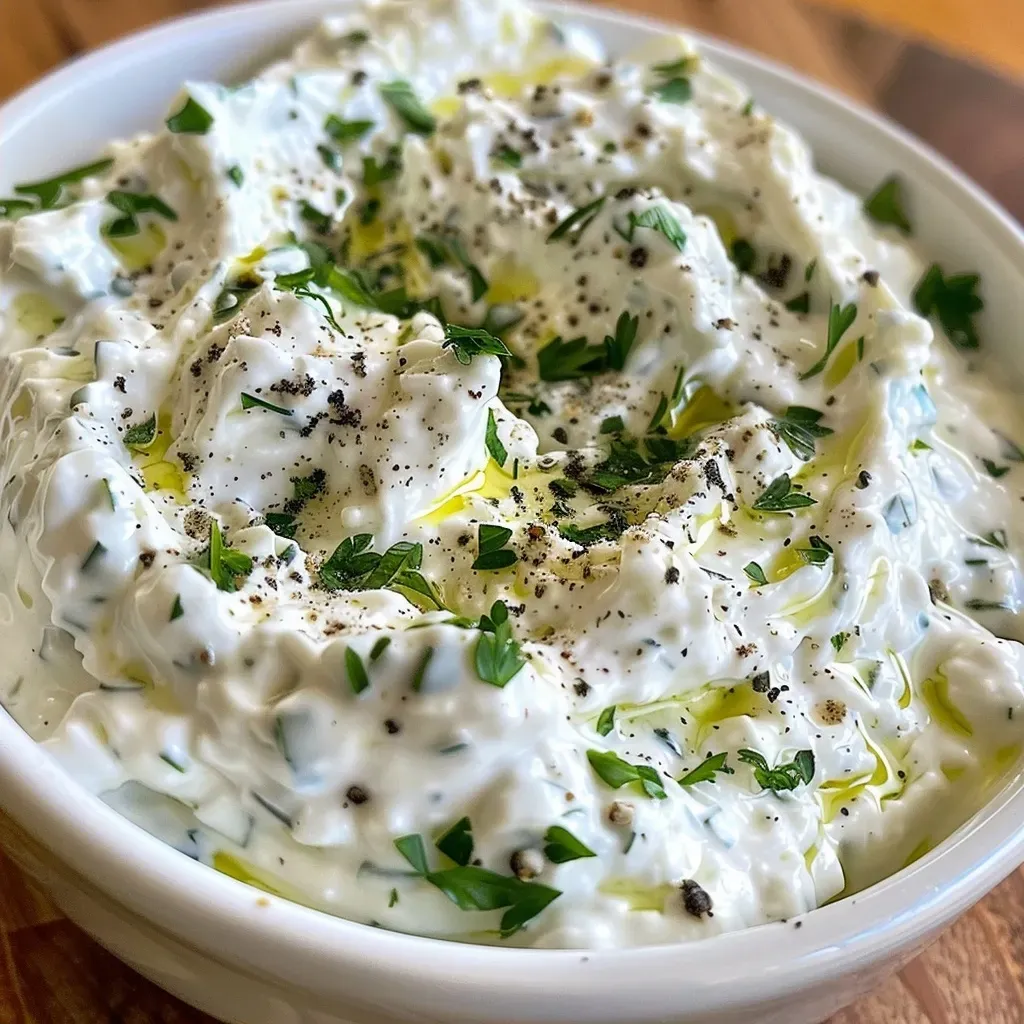 ['Close-up view of creamy Greek yogurt veggie dip in a bowl, surrounded by colorful fresh vegetables.', 'Side view of a delicious Greek yogurt dip with herbs, served in a rustic bowl and accompanied by sliced vegetables.', 'Appetizing Greek yogurt veggie dip with a smooth texture, displayed next to vibrant raw veggies on a wooden table.', 'Creamy ranch-style Greek yogurt dip garnished with parsley, shown in a clear bowl with an assortment of fresh veggies.']