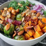 ['A close-up side view of vibrant Harvest Bowls filled with colorful ingredients.', 'Juicy Harvest Bowls showcasing roasted Brussels sprouts, sweet potatoes, and grilled chicken.', 'A detailed view of a Harvest Bowl, featuring kale, cranberries, and shaved Parmesan.', 'A delicious Harvest Bowl with a variety of fresh vegetables and grains, captured with an iPhone.']