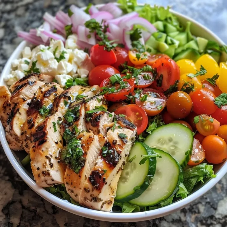 ['Juicy Greek chicken bowl with fresh vegetables and olive oil drizzle, captured in vibrant colors.', 'Close-up of a Healthy Greek Chicken Bowl featuring grilled chicken, cucumbers, tomatoes, and feta cheese.', 'Colorful Mediterranean-inspired bowl with shredded romaine, chicken, and tzatziki sauce on top.', 'Delicious Greek-style chicken bowl with a mix of fresh veggies, olives, and a sprinkle of herbs.']