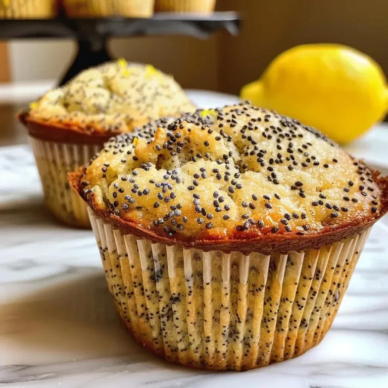 ['Close-up of healthy lemon poppyseed muffins with a fluffy texture.', 'Side view of gluten-free lemon poppyseed muffins topped with lemon zest.', 'Juicy lemon poppyseed muffins arranged on a plate with visible poppy seeds.', 'Delicious lemon muffins with a golden crust, showcasing their moist interior.']