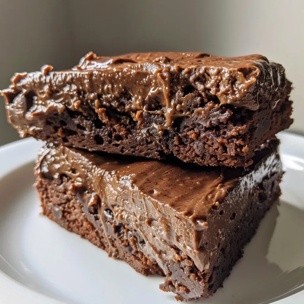 ['A side view of a rich chocolate cake with a smooth texture, showcasing a moist slice revealing its inside.', 'Close-up of a chocolate cake slice, highlighting a glossy chocolate exterior with a creamy filling.', 'A detailed view of a high protein chocolate cake, emphasizing its fluffy layers and decadent appearance.', 'A luscious chocolate cake slice with a shiny surface and soft interior, served on a plate.']