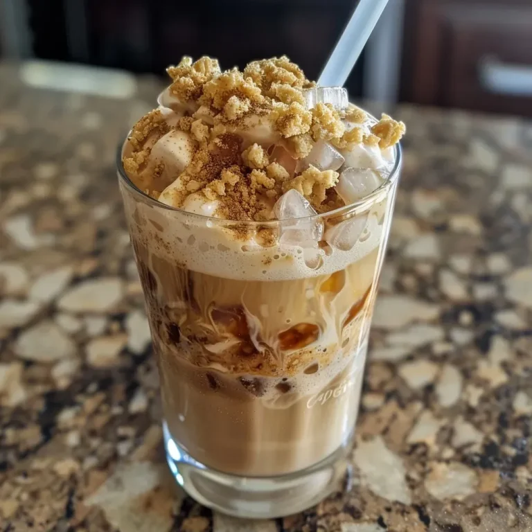 ['Close-up side view of a tall glass filled with an Iced Apple Crisp Macchiato, showcasing layers of milk, espresso, and syrup.', 'Iced Apple Crisp Macchiato displayed in a glass, featuring ice cubes and a frothy top, viewed from the side.', 'A refreshing Iced Apple Crisp Macchiato in a glass with visible layers of apple syrup and espresso, captured from the side.', 'Side view of a beautifully layered Iced Apple Crisp Macchiato in a clear glass, highlighting its icy texture and creamy top.']