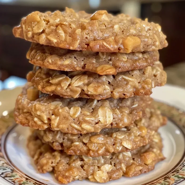 ['Close-up view of a golden-brown peanut butter oatmeal cookie, showcasing its chewy texture.', 'Side view of a freshly baked peanut butter oatmeal cookie with visible oats and a glossy surface.', 'Detailed close-up of a peanut butter oatmeal cookie highlighting its crumbly edges and soft center.', 'A single peanut butter oatmeal cookie displayed on a rustic surface, emphasizing its homemade appearance.']