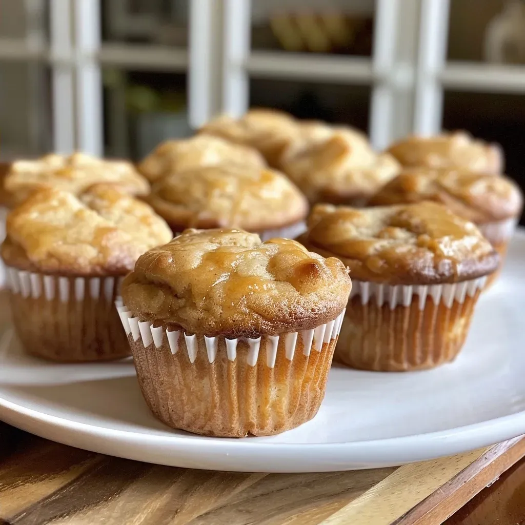 ['Close-up view of a golden brown vanilla muffin with a soft texture.', 'Side view of a freshly baked vanilla muffin, showcasing its fluffy interior.', 'Juicy vanilla muffins on a white plate, highlighting their moist crumb.', 'A delicious looking vanilla muffin with a sprinkle of sugar on top.']