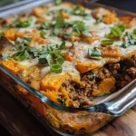 ['Close-up of a homemade Sweet Potato Ground Beef Casserole, showcasing layers of sweet potatoes and ground beef.', 'Side view of a delicious casserole dish filled with sweet potatoes, ground beef, and cheese, garnished with spinach.', 'Juicy Sweet Potato Ground Beef Casserole, highlighting the gooey cheese and diced sweet potatoes in a ceramic dish.', 'Vibrant image of a savory casserole, featuring ground beef, sweet potatoes, and melted cheese, ready to serve.']