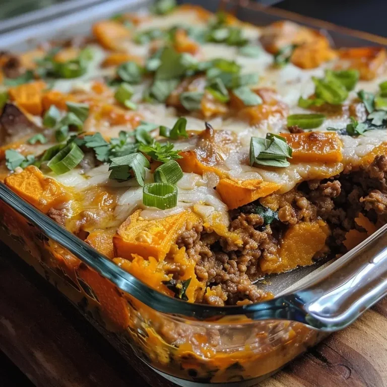 ['Close-up of a homemade Sweet Potato Ground Beef Casserole, showcasing layers of sweet potatoes and ground beef.', 'Side view of a delicious casserole dish filled with sweet potatoes, ground beef, and cheese, garnished with spinach.', 'Juicy Sweet Potato Ground Beef Casserole, highlighting the gooey cheese and diced sweet potatoes in a ceramic dish.', 'Vibrant image of a savory casserole, featuring ground beef, sweet potatoes, and melted cheese, ready to serve.']