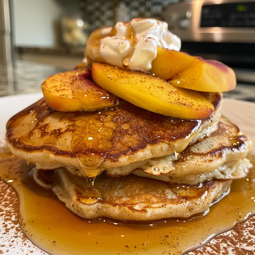 ['A stack of fluffy lemon pancakes with a drizzle of maple syrup, garnished with lemon zest and berries.', 'Close-up view of lemon pancakes topped with fresh blueberries and a pat of butter, showcasing their texture.', 'Golden lemon pancakes served on a plate, with a side of maple syrup and lemon slices for garnish.', 'A delicious pancake breakfast featuring lemon-infused pancakes and vibrant fresh fruit, capturing the essence of a hearty meal.']