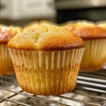 ['Close-up view of a golden-brown vanilla muffin with a soft texture.', 'Side profile of a fluffy vanilla muffin displaying a rich buttery crust.', 'Juicy vanilla muffin glistening with melted butter, highlighting its airy interior.', 'Freshly baked vanilla muffin showcasing a light and crumbly top layer.']