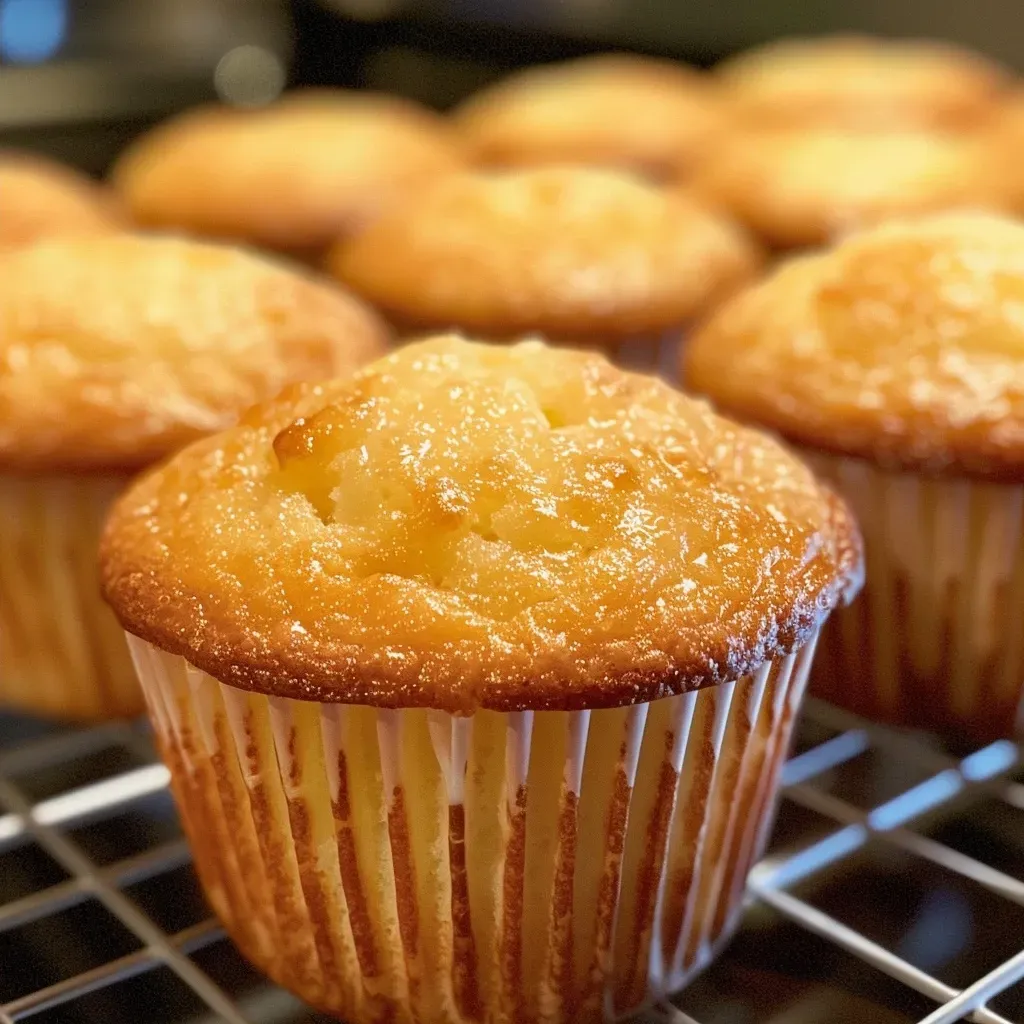 ['Close-up view of a golden-brown vanilla muffin with a soft texture.', 'Side profile of a fluffy vanilla muffin displaying a rich buttery crust.', 'Juicy vanilla muffin glistening with melted butter, highlighting its airy interior.', 'Freshly baked vanilla muffin showcasing a light and crumbly top layer.']