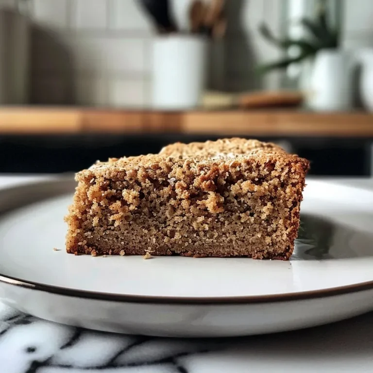 ['A close-up side view of a slice of moist vegan oat cake on a plate, showing its fluffy texture.', 'A beautifully presented piece of vegan oat cake, highlighting the oat flour and almond flour layers.', 'A delicious slice of vegan oat cake with visible cinnamon and a drizzle of syrup, captured in soft natural light.', 'A tantalizing side view of a moist vegan oat cake slice, showcasing its rich ingredients and healthy toppings.']
