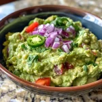 ['Close-up of a creamy avocado cottage cheese dip garnished with diced tomatoes and cilantro.', 'Side view of a vibrant green whipped avocado dip in a bowl, topped with chopped tomatoes and herbs.', 'A delicious avocado cottage cheese dip in a bowl, featuring textures from the ingredients like red onion and jalapeño.', 'Creamy dip made from avocado and cottage cheese, showcasing fresh toppings and green colors.']