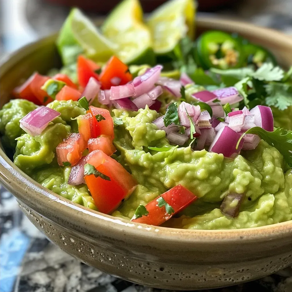 ['Close-up of a creamy avocado cottage cheese dip garnished with diced tomatoes and cilantro.', 'Side view of a vibrant green whipped avocado dip in a bowl, topped with chopped tomatoes and herbs.', 'A delicious avocado cottage cheese dip in a bowl, featuring textures from the ingredients like red onion and jalapeño.', 'Creamy dip made from avocado and cottage cheese, showcasing fresh toppings and green colors.']