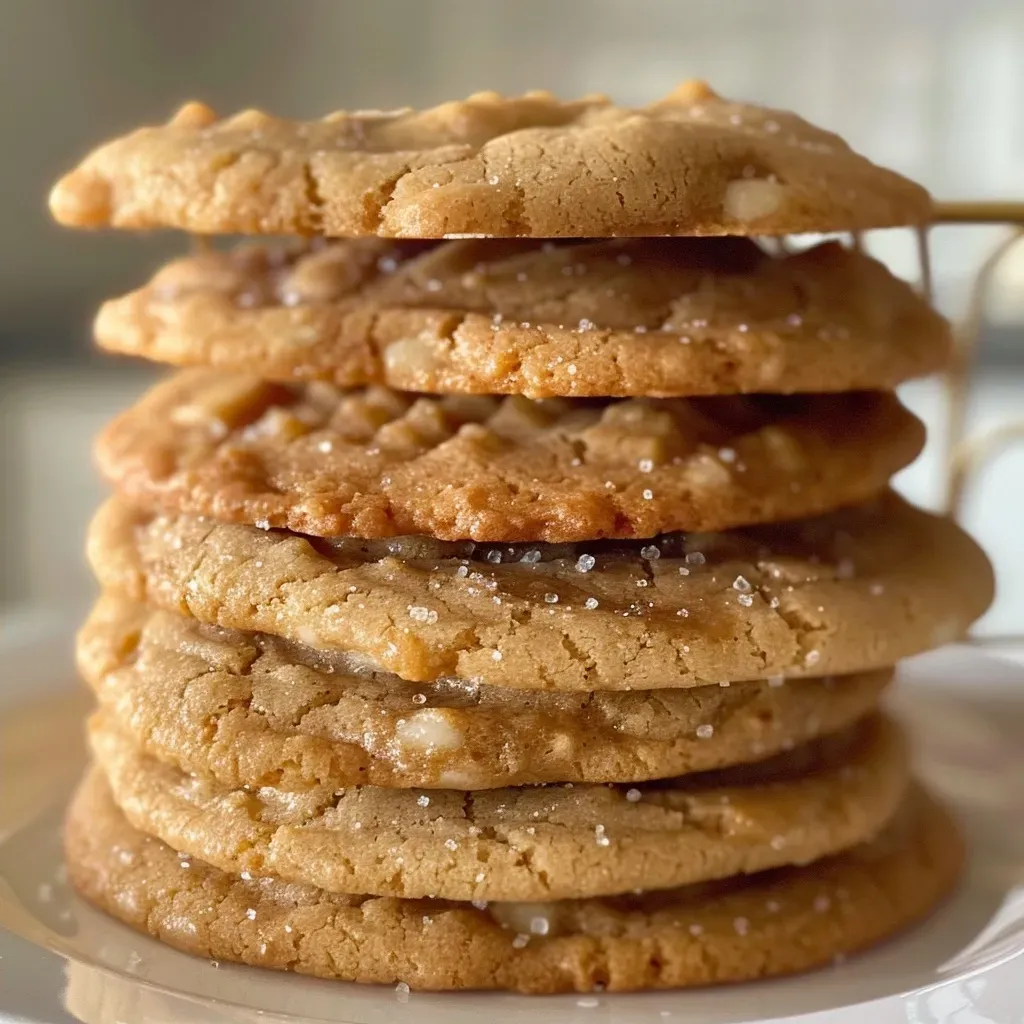 ['Close-up side view of baked apple cider cookies with a golden-brown crust.', 'A detailed shot of freshly baked apple cider cookies, showcasing their soft texture and spices.', 'Side view of apple cider cookies, highlighting the rich color and baked appearance.', 'Close-up of apple cider cookies arranged on a textured surface, with a hint of glaze.']