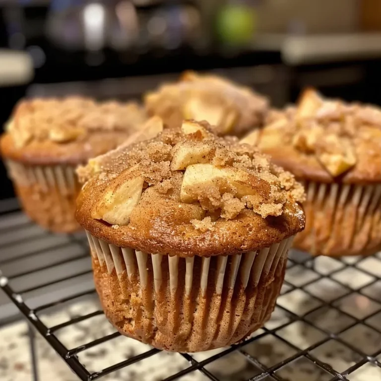 ['Close-up view of freshly baked apple cinnamon muffins with a golden-brown top.', 'Side view of juicy apple cinnamon muffins showcasing their fluffy texture and apple chunks.', 'Delicious apple cinnamon muffins with a dusting of cinnamon sugar on top, captured in natural light.', 'Warm apple cinnamon muffins arranged on a rustic wooden surface, highlighting their inviting aroma.']