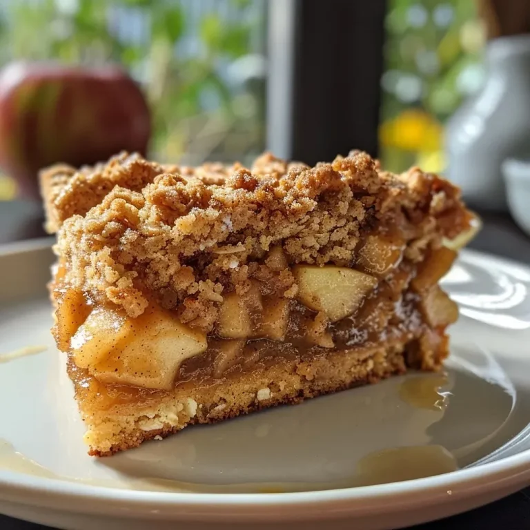 ['Close-up side view of a slice of Apple Crumb Cake topped with a cinnamon drizzle.', 'Delicious Apple Crumb Cake with a vibrant cinnamon apple drizzle and crumbly topping.', 'Juicy slice of Apple Crumb Cake showcasing a glossy apple drizzle and oat topping.', 'Side view of moist Apple Crumb Cake, featuring diced apples and a rich cinnamon glaze.']