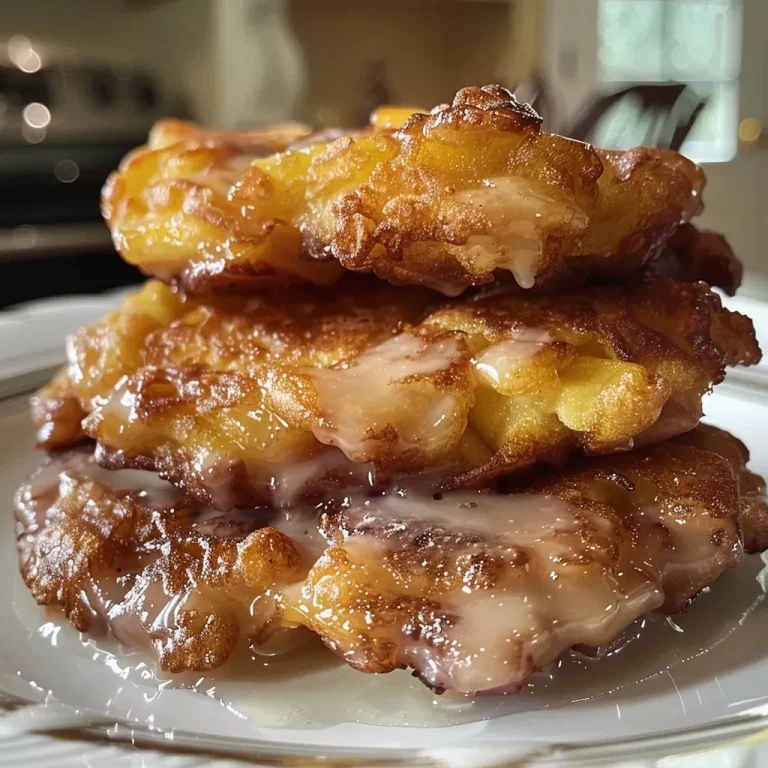 ['Close-up of golden-brown apple fritters with a light glaze.', 'Side view of freshly made apple fritters showcasing diced apple pieces.', 'Juicy apple fritters dusted with powdered sugar, highlighting their texture.', 'Close-up of delicious apple fritters with a cinnamon sprinkle and glaze.']