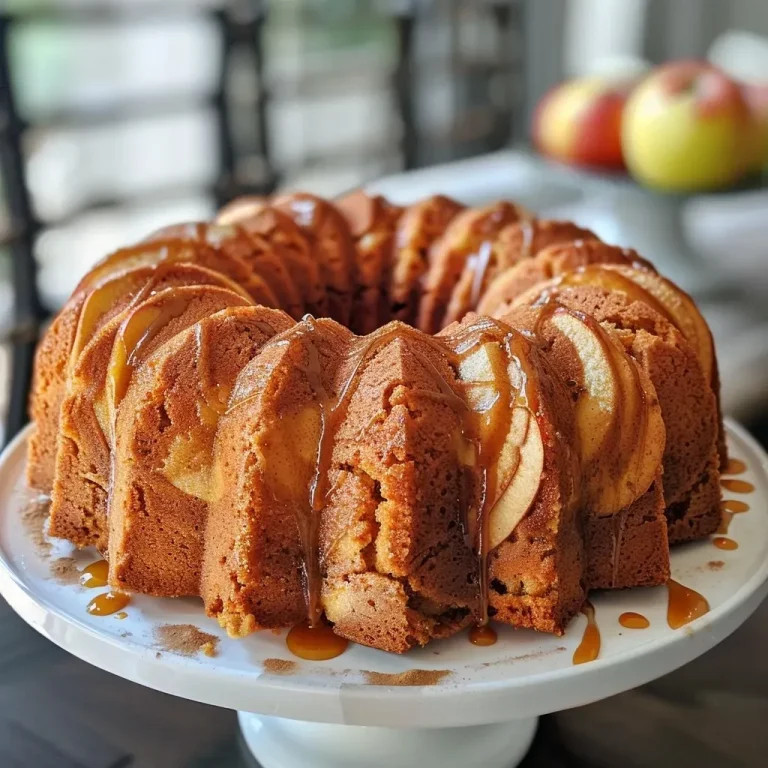 ['Close-up side view of a moist Apple Spice Bundt Cake topped with a creamy vanilla glaze.', 'Side angle of an Apple Spice Bundt Cake, showcasing its spiced texture and vanilla icing.', 'Detailed view of a Bundt Cake made with apples and spices, drizzled with a rich vanilla glaze.', 'Luscious slice of Apple Spice Bundt Cake with a smooth vanilla glaze, revealing the apple chunks.']