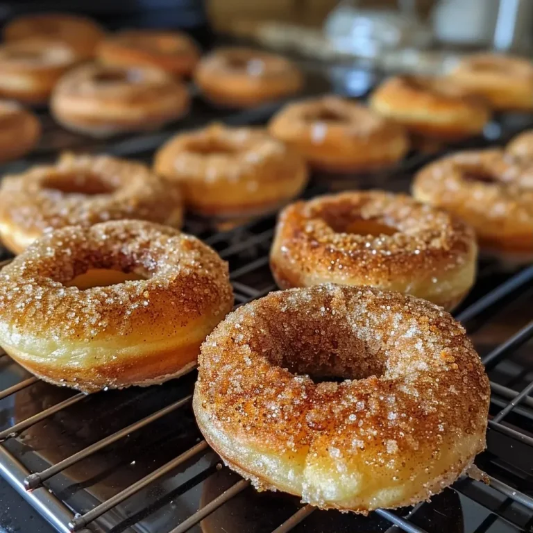 ['Close-up side view of golden brown baked apple cider donuts, lightly dusted with cinnamon sugar.', 'Juicy baked apple cider donuts with a soft texture and warm spices, displayed in a rustic setting.', 'Freshly baked apple cider donuts arranged on a plate, showcasing their fluffy interior and shiny glaze.', 'Delicious apple cider donuts with a crispy exterior and warm, spiced aroma, captured in a close-up photo.']