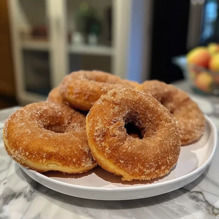 ['Close-up of a delicious baked apple cinnamon donut with a golden brown glaze.', 'Side view of a moist baked apple cinnamon donut, sprinkled with cinnamon sugar.', 'Tasty baked apple cinnamon donut displaying a rich brown color and apple pieces.', 'A freshly made baked apple cinnamon donut, showcasing its soft texture and spice toppings.']
