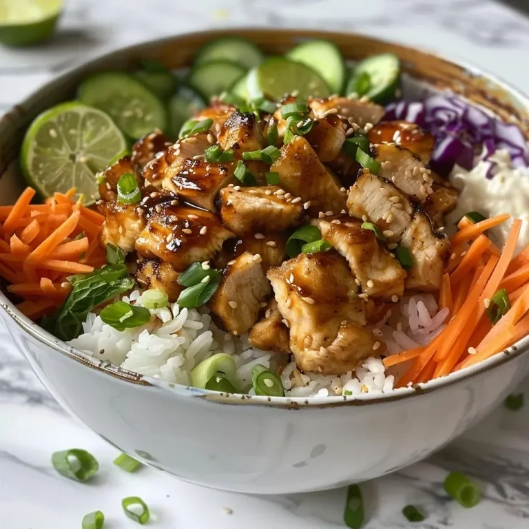 ['Close-up view of a Bang Bang Chicken Rice Bowl featuring chicken, rice, and colorful vegetables.', 'Side view of a delicious Bang Bang Chicken Rice Bowl with chicken chunks, sliced vegetables, and garnishes.', 'Juicy Bang Bang Chicken Rice Bowl displayed with cooked rice and vibrant toppings in a bowl.', 'A tempting Bang Bang Chicken Rice Bowl showcasing chicken, cabbage, cucumber, and a creamy sauce.']
