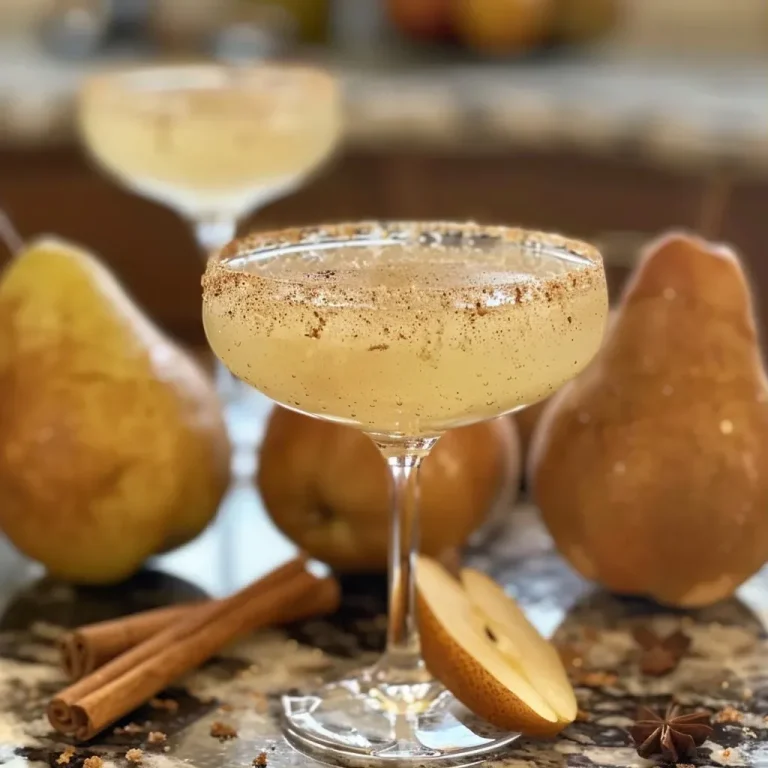 ['Close-up shot of a Bling Bling Pear Bellini with pear slices and a cinnamon stick garnish.', 'Side view of a refreshing Bling Bling Pear Bellini in a glass, showcasing fruit and spices.', 'Detailed view of a Bling Bling Pear Bellini cocktail, featuring pear juice and garnishes.', 'Artistic presentation of a Pear Bellini with a vibrant color and garnishing elements.']