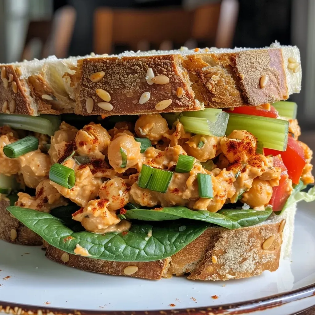 ['A vibrant close-up of a Buffalo Chickpea Salad featuring colorful ingredients in a bowl.', 'A side view of a delicious Buffalo Chickpea Salad, showcasing chickpeas, vegetables, and sauces.', 'Close-up photo of a Buffalo Chickpea Salad with fresh vegetables, tahini, and buffalo sauce.', 'An appetizing close-up of Buffalo Chickpea Salad ingredients, highlighting their textures and colors.']