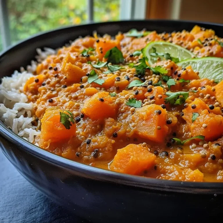 ['Close-up view of a bowl filled with colorful butternut squash lentil curry, showing vibrant ingredients.', 'Detailed image of slow cooker butternut squash lentil curry, highlighting its rich textures and colors.', 'Side view of a steaming bowl of butternut squash lentil curry, showcasing cubes of squash and lentils.', 'Vibrant close-up of a hearty butternut squash lentil curry, with visible spices and fresh ingredients.']