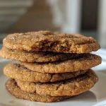 ['Close-up of golden-brown Chai Cookies with a sprinkle of cinnamon.', 'Side view of freshly baked Chai Cookies showcasing their texture and spices.', 'Deliciously soft Chai Cookies arranged neatly on a plate.', 'Juicy Chai Cookies with visible spice flecks and a warm, inviting color.']