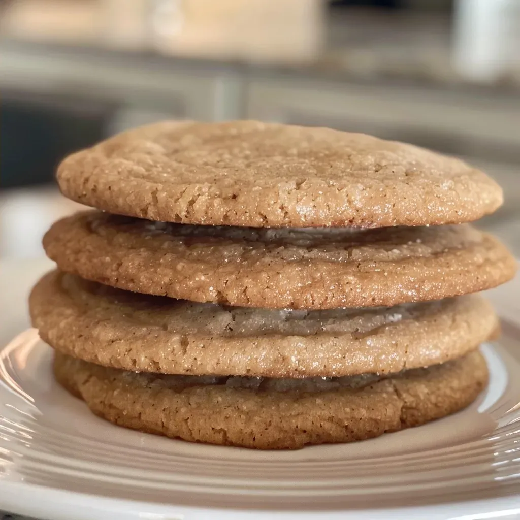 ['Close-up view of golden-brown Chai Sugar Cookies with a sprinkle of powdered sugar.', 'Side view of freshly baked Chai Sugar Cookies with a rich, spiced texture.', 'A delectable arrangement of Chai Sugar Cookies, showcasing their inviting, soft edges.', 'Delicious Chai Sugar Cookies stacked on a plate, highlighting their warm color and spices.']