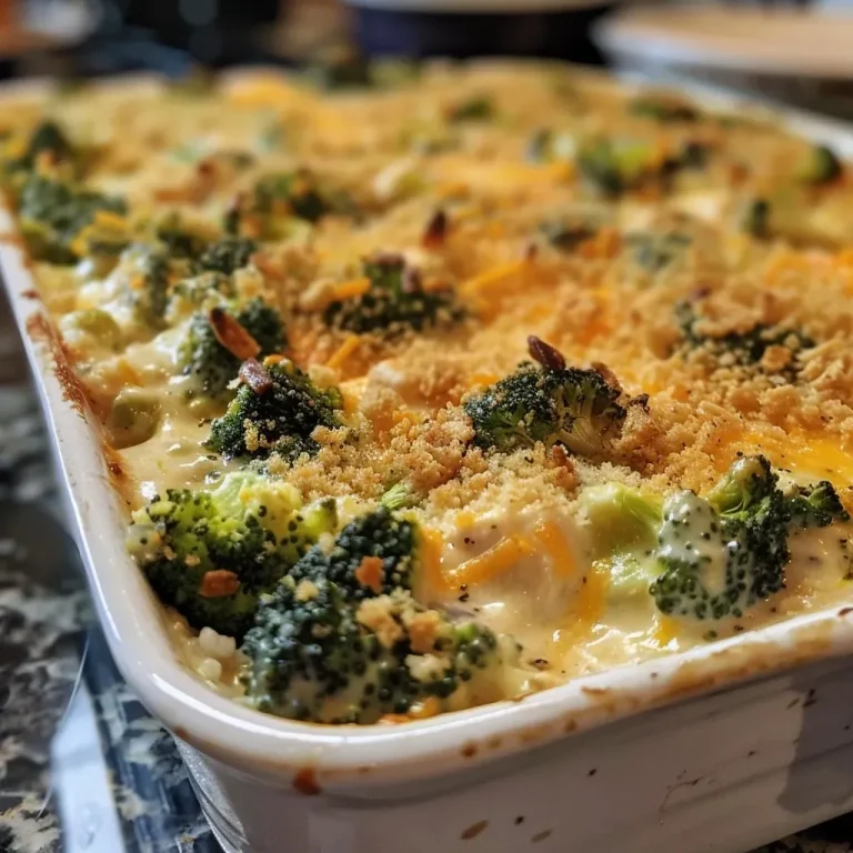['Close-up view of a cheesy chicken broccoli casserole with a golden topping.', 'Side angle shot of a creamy casserole filled with chicken, broccoli, and melted cheese.', 'Juicy cheesy chicken broccoli casserole, showcasing broccoli florets and crunchy cracker topping.', 'Dish of cheesy chicken broccoli casserole with visible layers of ingredients and a crispy crust.']