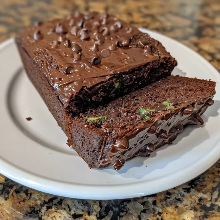 ['Close-up view of a slice of moist Chocolate Protein Zucchini Bread showcasing its rich chocolate color.', 'Side view of a delectable slice of Chocolate Protein Zucchini Bread with chocolate chips and zucchini visible.', 'Detailed shot of Chocolate Protein Zucchini Bread highlighting its soft texture and chocolatey goodness.', 'Close-up image of a slice of zucchini bread with a blend of chocolate and green zucchini pieces.']