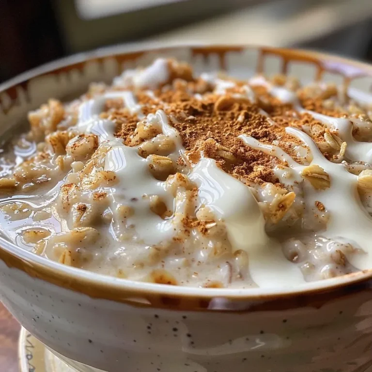 ['A close-up view of cozy cinnamon roll overnight oats topped with creamy icing in a glass jar.', 'Side view of a delectable bowl of cinnamon roll overnight oats drizzled with cream cheese icing.', 'A vibrant dish of cozy cinnamon roll overnight oats, showcasing the texture and toppings.', 'A detailed shot of overnight oats with cinnamon flavor, finished with a smooth layer of cream cheese icing.']