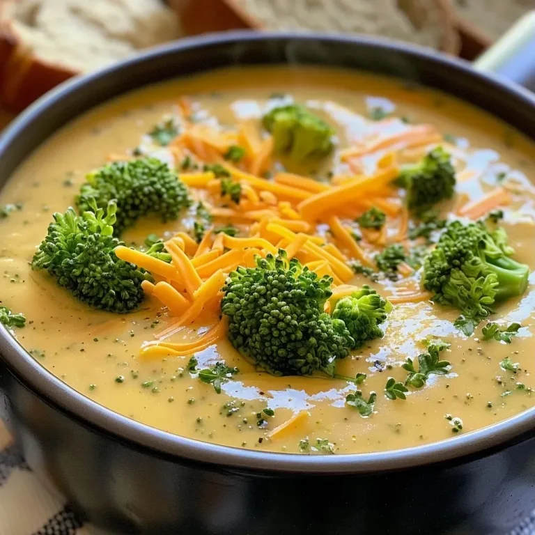['A close-up view of a bowl of creamy broccoli cheddar soup with a smooth texture.', 'Side view of vibrant green broccoli cheddar soup garnished with shredded cheese.', 'A rich, creamy soup filled with chunks of broccoli and carrots in a white bowl.', 'An appetizing bowl of broccoli cheddar soup steaming in a casual kitchen setting.']