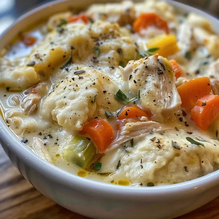 ['Close-up view of creamy chicken and dumplings, featuring tender chicken and fluffy dumplings in a rich sauce.', 'A side view of a bowl of creamy chicken and dumplings, showcasing golden-brown dumplings nestled in a thick chicken broth.', 'Detailed shot of a delicious creamy chicken and dumplings dish, highlighting bite-sized chicken and fresh vegetables.', 'Close-up image of homemade creamy chicken and dumplings, with visible herbs and spices in a comforting broth.']