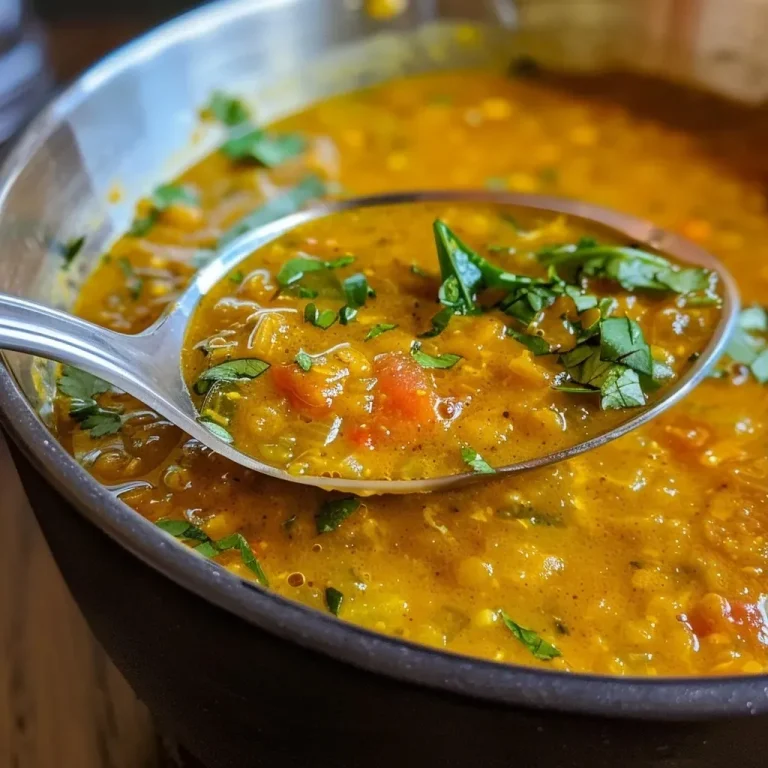 ['A close-up view of a bowl of Curry Lentil Soup with vibrant colors and fresh ingredients.', 'Side view of a steaming bowl of Curry Lentil Soup, showing its rich texture and spices.', 'Detailed shot of Curry Lentil Soup in a bowl, highlighting the lentils and coconut milk.', 'Appetizing Curry Lentil Soup in a bowl, garnished with herbs and spices.']