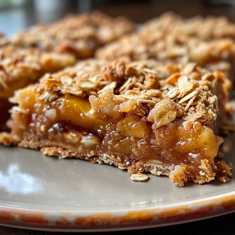 ['Close-up of Easy Apple Crisp Bars, showcasing layers of oats and apples.', 'Side view of perfectly baked apple crisp bars with a golden topping.', 'Delicious apple crisp bars featuring a crumbly oat topping and visible apple slices.', 'Sliced Easy Apple Crisp Bars with an inviting baked texture and cinnamon dusting.']