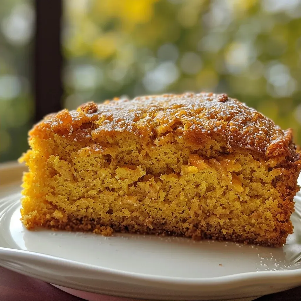 ['Close-up side view of a moist pumpkin cake with cream cheese frosting and nuts on top.', 'Slice of pumpkin cake showcasing layers of cake and frosting, topped with chopped walnuts.', 'Delicious pumpkin cake with a rich cream cheese topping and a sprinkle of cinnamon.', 'Side view of a beautifully decorated pumpkin cake, highlighting its texture and frosting.']