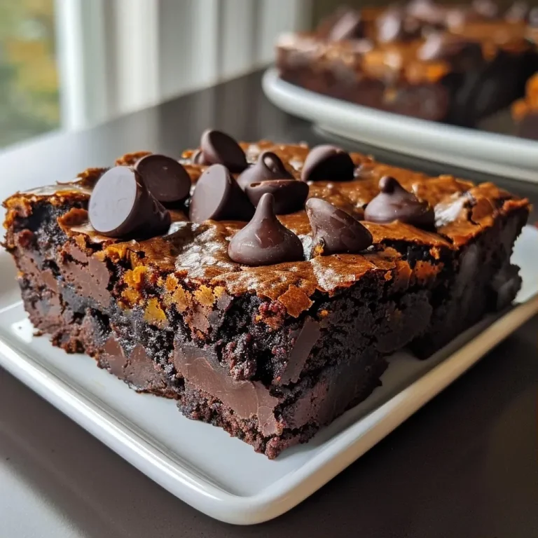 ['Close-up view of a slice of gluten-free pumpkin brownie with chocolate chunks.', 'Side view of a moist gluten-free pumpkin brownie on a white plate.', 'Juicy gluten-free pumpkin brownie showcasing rich chocolate pieces.', 'Delicious gluten-free pumpkin brownies seen from the side with a light glaze.']