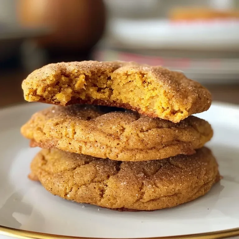 ['Close-up view of healthy gluten-free pumpkin snickerdoodles on a plate.', 'Side view of delicious pumpkin snickerdoodles with a golden-brown exterior.', 'Succulent pumpkin snickerdoodles arranged appetizingly, highlighting their chewy texture.', 'Freshly baked pumpkin snickerdoodles showcasing a sprinkling of cinnamon sugar.']