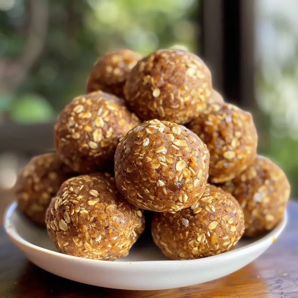 ['Close-up view of healthy pumpkin protein balls with nuts on a plate.', 'Side view of pumpkin protein balls featuring chopped toasted pecans.', 'Delicious pumpkin protein balls stacked with a drizzle of maple syrup.', 'Nutritious pumpkin protein balls garnished with pecans on a serving dish.']