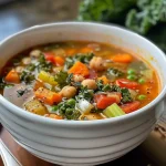['Close-up of a steaming bowl of high-protein vegetable soup with vibrant ingredients.', 'Side view of a hearty vegetable soup showcasing colorful vegetables and legumes.', 'A detailed shot of a nutritious soup filled with lentils, beans, and fresh greens.', 'Colorful high-protein soup with kale, carrots, and diced vegetables in a bowl.']