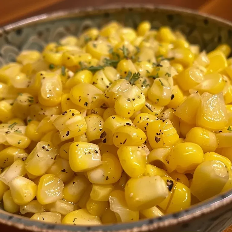 ['Close-up view of Honey Butter Skillet Corn in a skillet.', 'Juicy Honey Butter Skillet Corn garnished and ready to serve.', 'Side view of a skillet filled with glossy Honey Butter Skillet Corn.', 'Delicious Honey Butter Skillet Corn with a creamy texture in a frying pan.']