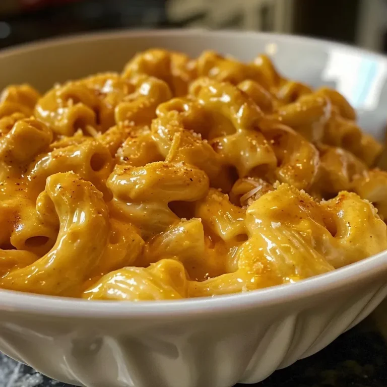 ['A close-up side view of a bowl of Low Calorie Pumpkin Mac and Cheese, showcasing creamy orange pasta with melted cheese.', 'A vibrant dish of Low Calorie Pumpkin Mac and Cheese, featuring pasta with a rich pumpkin color and green herbs sprinkled on top.', 'A side angle view of creamy pumpkin mac and cheese in a white bowl, highlighting the texture of the cheese and pasta.', 'A detailed image of Low Calorie Pumpkin Mac and Cheese, capturing the creamy consistency and hints of garlic and herbs.']
