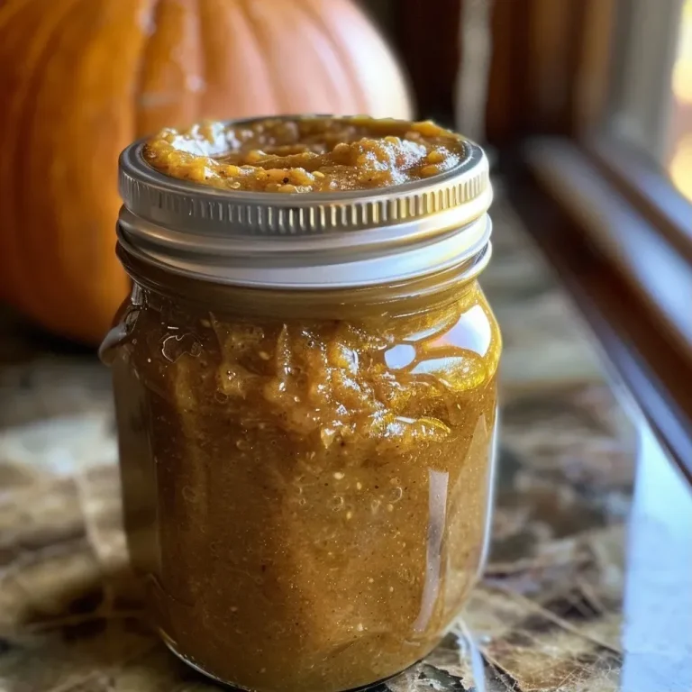 ['Close-up of a jar filled with creamy maple pumpkin butter.', 'Side view of delicious pumpkin butter with a smooth texture in a jar.', 'Rich maple pumpkin butter in a clear glass jar, presented against a neutral background.', 'Spoon scooping out thick, velvety pumpkin butter from a jar.']